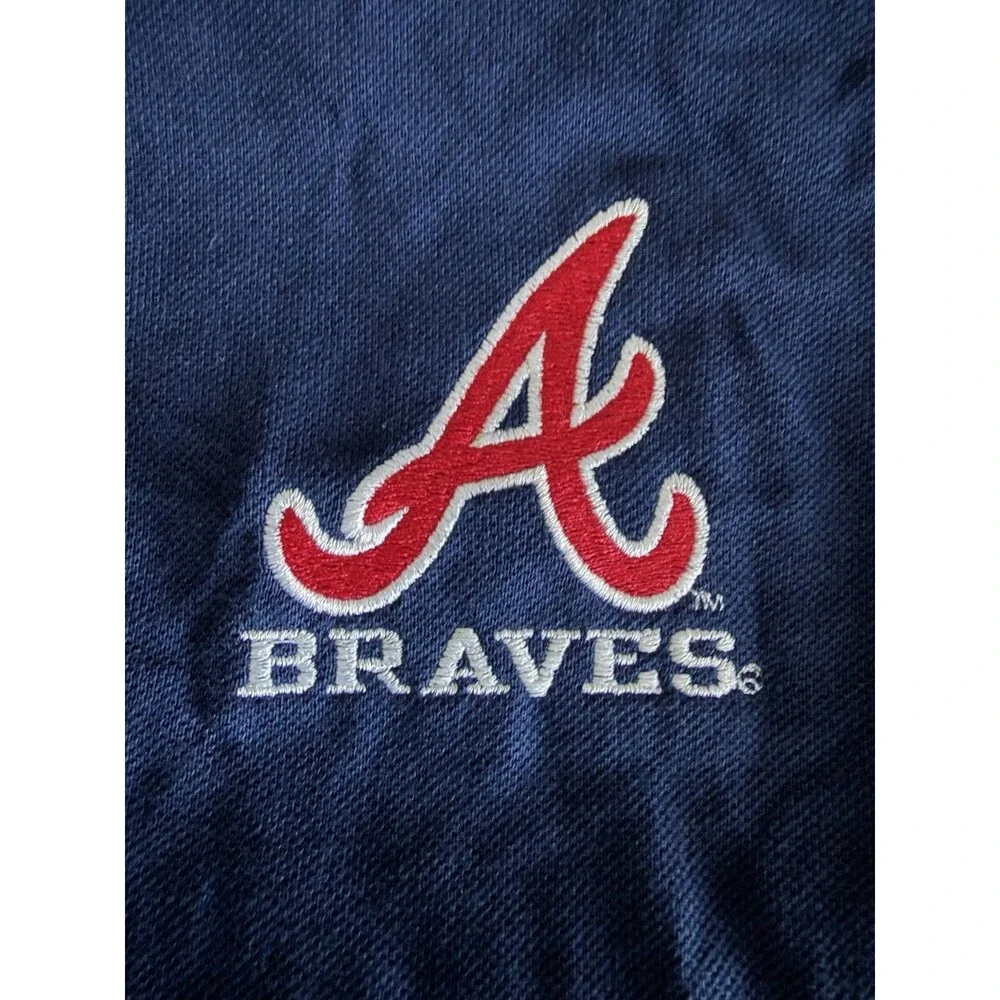 Vintage 1998 Atlanta Braves Polo Shirt L NWT Stedman by Hanes Embroidered MLB